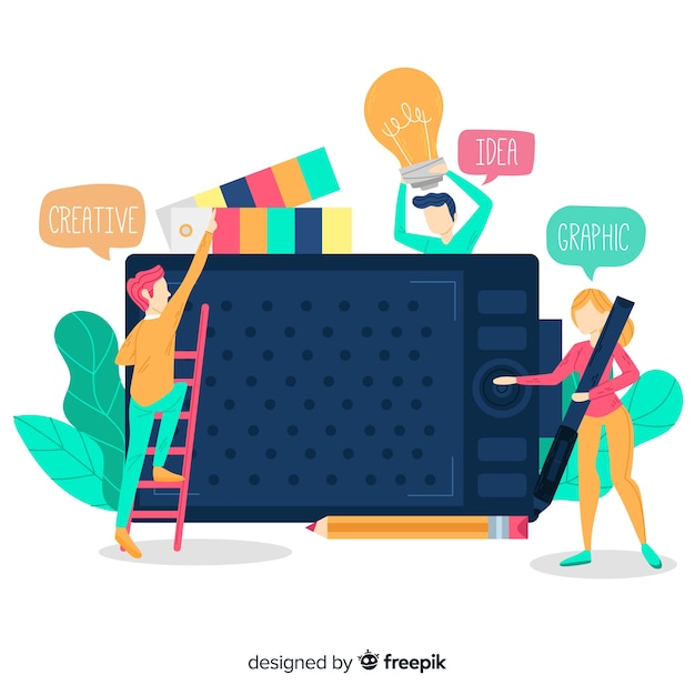 Fundo de trabalho em equipe de design gráfico