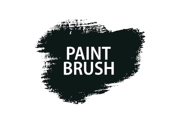 Fundo de traçado de pincel de textura de tinta de cor preta