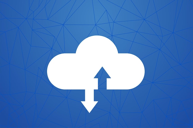 Vetor fundo de transferência de dados de conceito de tecnologia de computação em nuvem