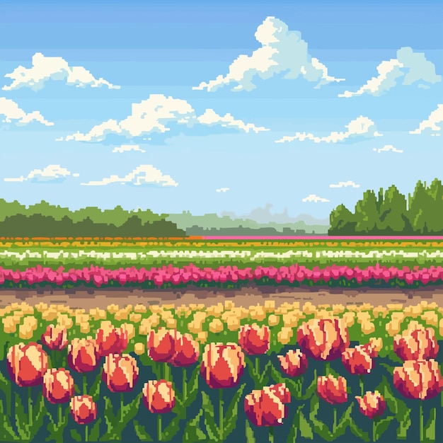 Vetor fundo de tulipas