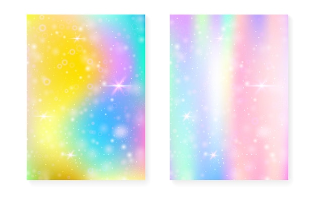 Fundo de unicórnio com gradiente mágico kawaii Princess rainbow