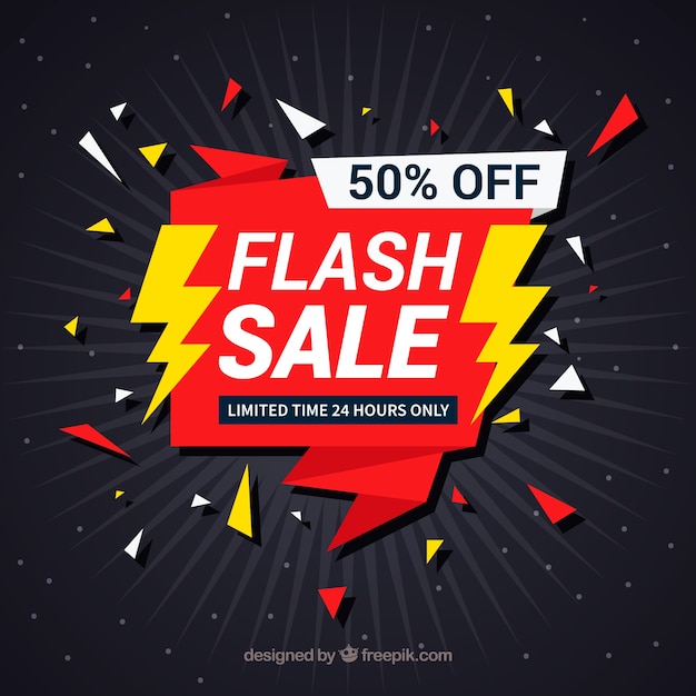 Fundo de venda flash em estilo simples