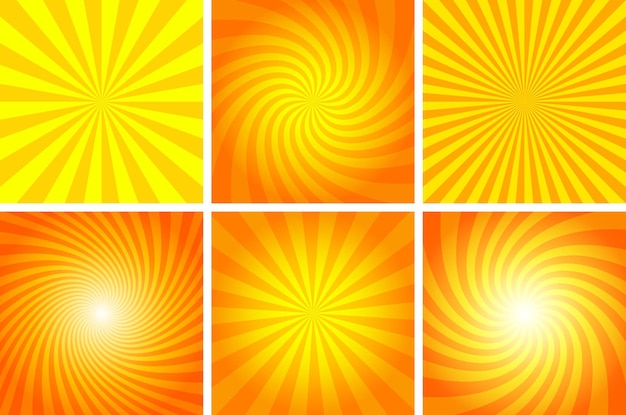 Fundo de verão com raios amarelos laranja sol de verão redemoinho quente com espaço para sua mensagem