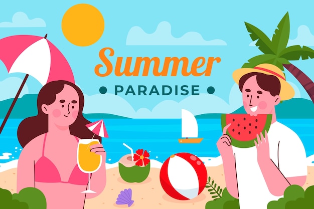 Fundo de verão plano