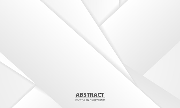 Fundo de vetor 3d abstrato branco com formas de papel gradiente prata camada elementos geométricos para apresentação de web design corporativo. abstrato moderno branco. ilustração vetorial