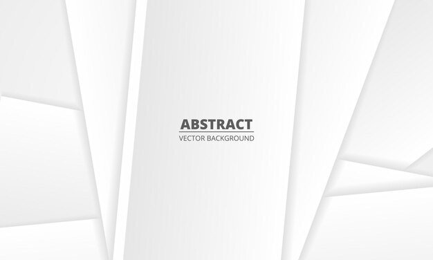 Fundo de vetor 3d abstrato branco com formas de papel gradiente prata camada elementos geométricos para apresentação de web design corporativo. abstrato moderno branco. ilustração vetorial