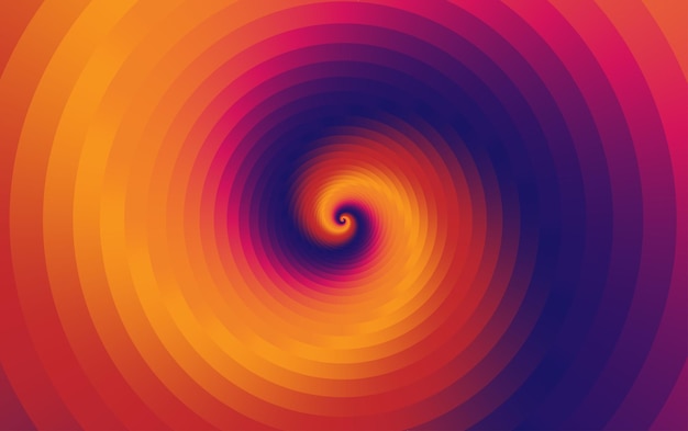 Fundo de vetor colorido abstrato espiral com cor azul e laranja
