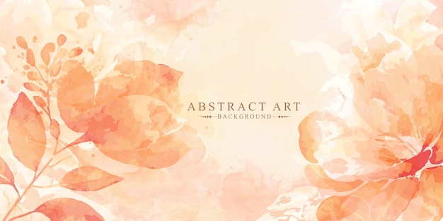 Fundo de vetor de arte floral botânica aquarela abstrata Banner de saudação de convite de modelo