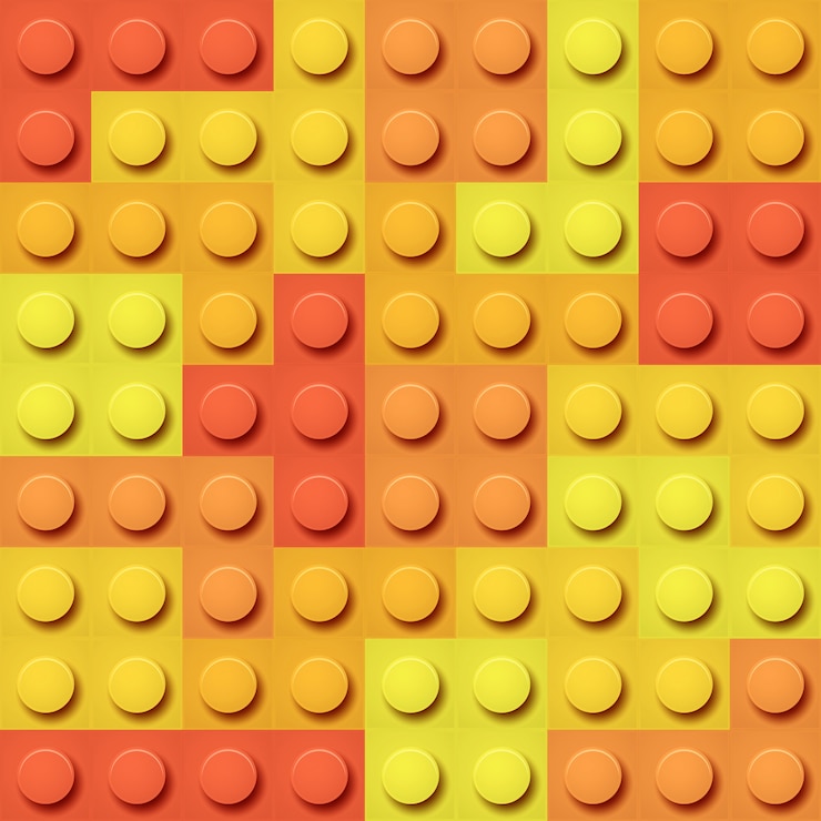 Vetor fundo de vetor de blocos de brinquedo. padrão sem emenda de vetor