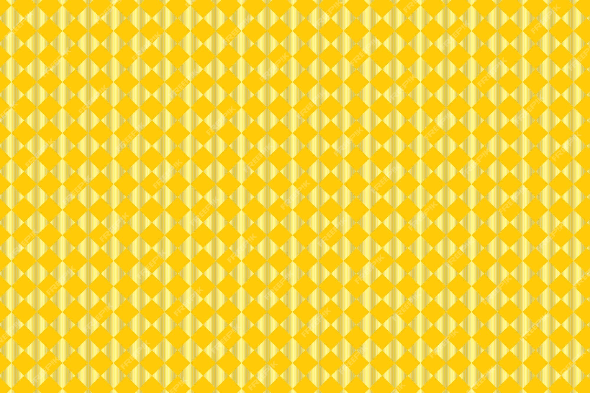 Fundo de vetor de textura de tecido xadrez amarelo