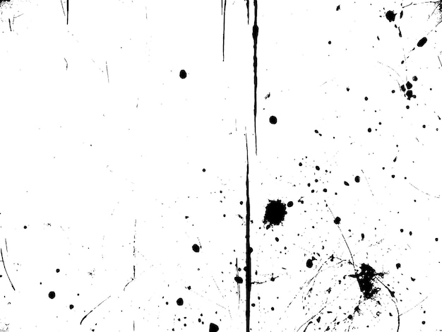 Fundo de vetor de textura grunge preto e branco com efeitos de respingos e arranhões EPS 10