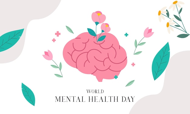 Fundo de vetor do Dia Mundial da Saúde Mental