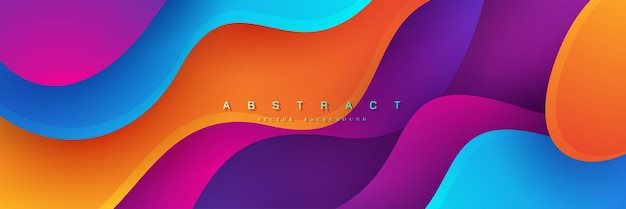 Fundo de vetor gradiente na moda Abstrato com forma ondulada e gradiente colorido