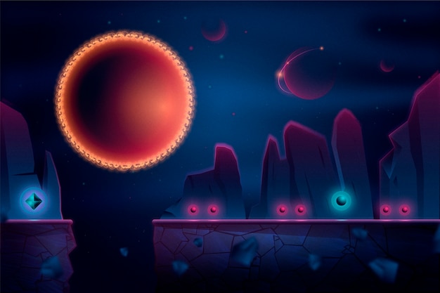 Fundo de videogame desenhado à mão