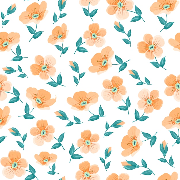 Fundo decorado com flores alaranjadas