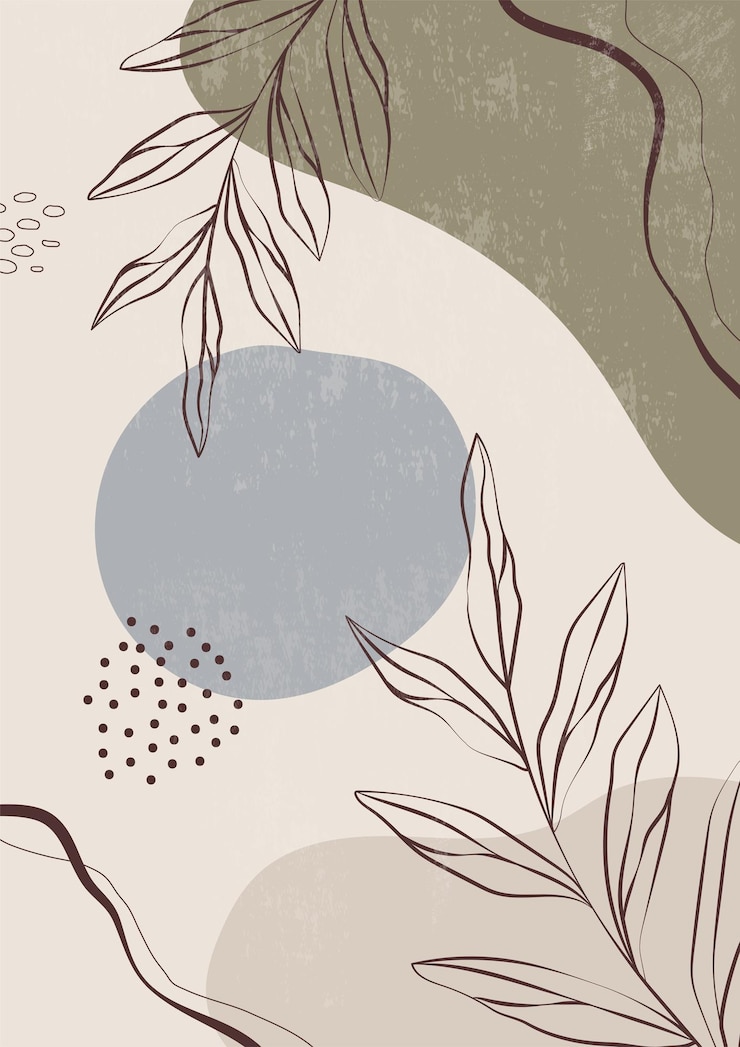 Vetor fundo decorativo abstrato com folhas no estilo boho