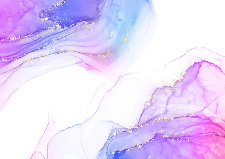 Fundo decorativo de tinta de álcool rosa e roxo pintado à mão