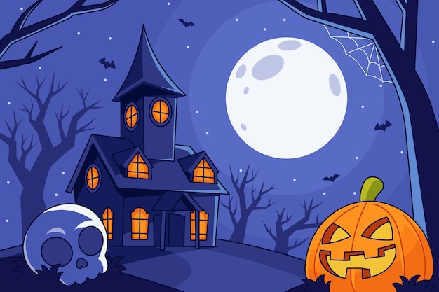 Fundo desenhado à mão para a temporada de halloween