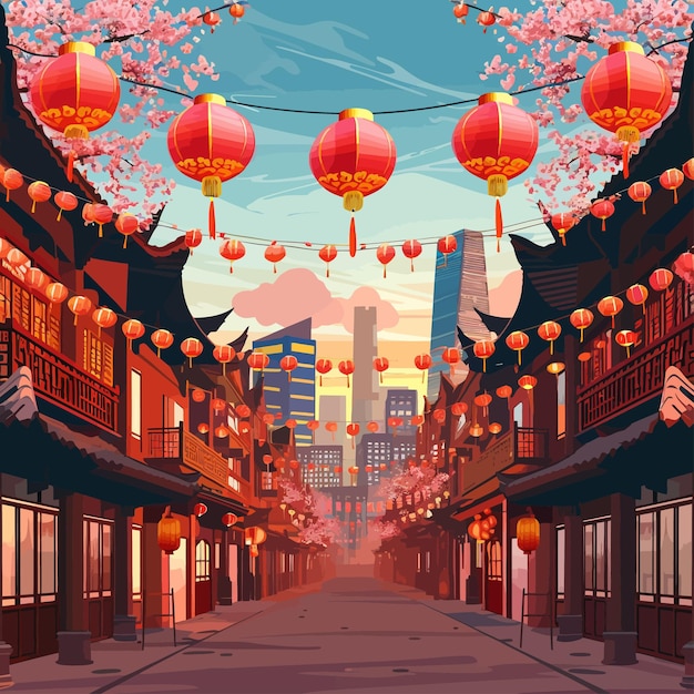 Vetor fundo do ano novo chinês