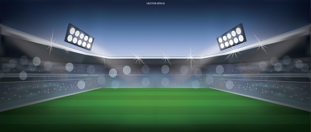 Fundo do campo de futebol ou do estádio do campo de futebol. ilustração vetorial.