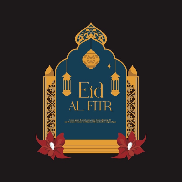 Vetor fundo do cartão de eid al fitr