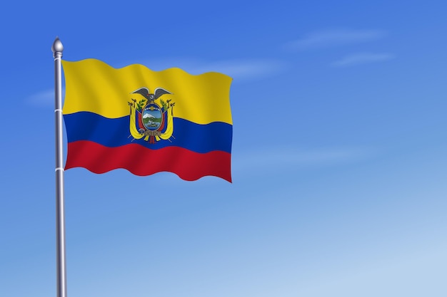 Fundo do céu azul do dia da independência da bandeira de equador