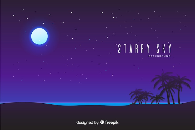 Vetor fundo do céu estrelado noturno