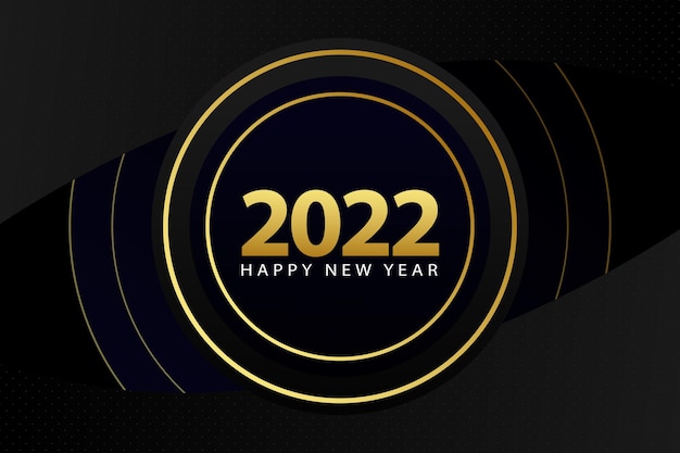 Vetor fundo do círculo dourado de ano novo de 2022