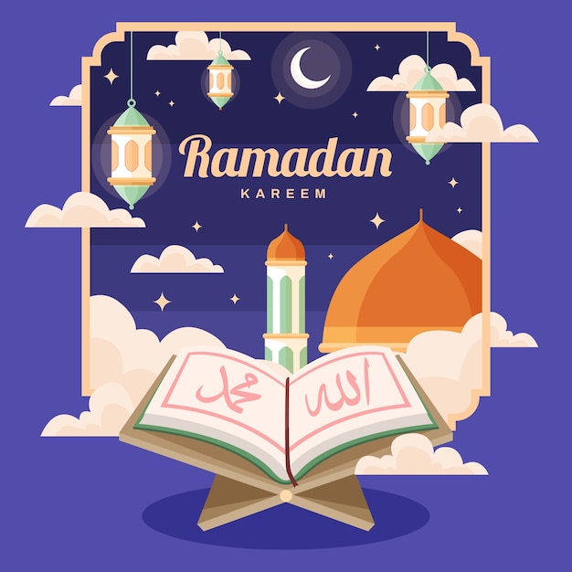 Fundo do conceito de ramadan plana