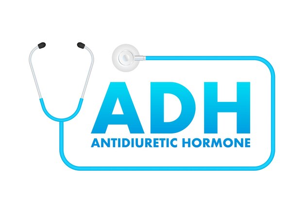 Fundo do conceito do acrônimo do hormônio antidiurético ADH Hormônio antidiurético para o projeto conceitual