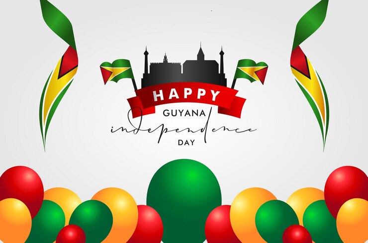 Vetor fundo do dia da independência da guiana design elegante