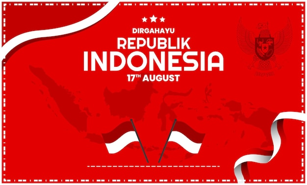 Fundo do dia da independência da indonésia imagem vetorial de design de modelo de 17 de agosto