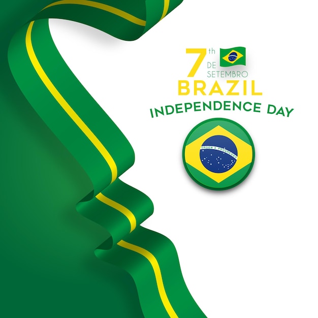 Fundo do dia da independência do Brasil com bandeira da faixa de opções