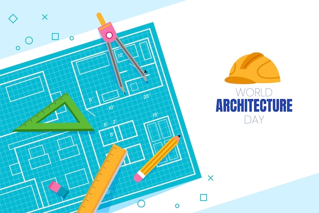 Fundo do Dia Mundial da Arquitetura Plana