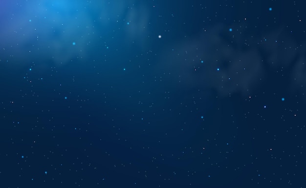 Vetor fundo do espaço azul escuro do céu estrelado da noite com ilustração vetorial de estrelas