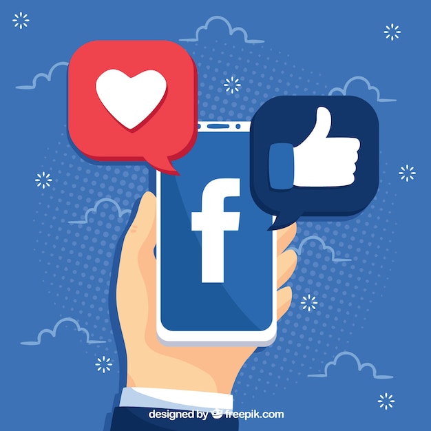 Fundo do Facebook com telefone celular