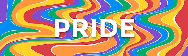 Fundo do mês do orgulho lgbtq ilustração colorida de forma de onda do arco-íris