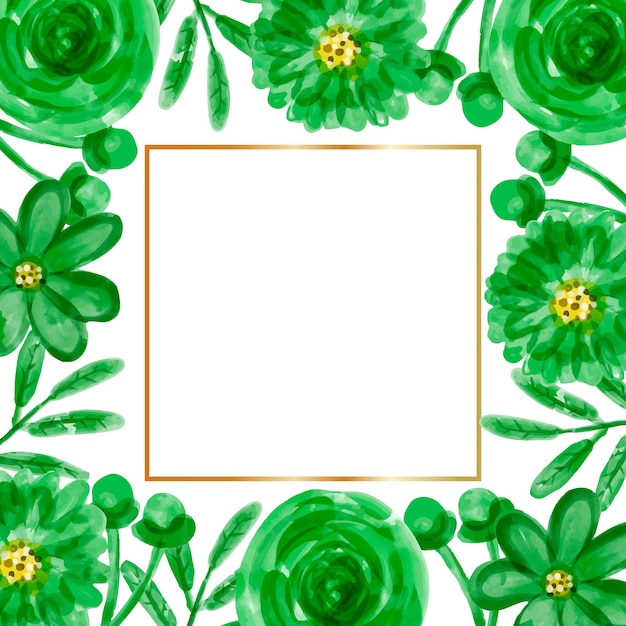 Fundo do quadro de aquarela flor verde