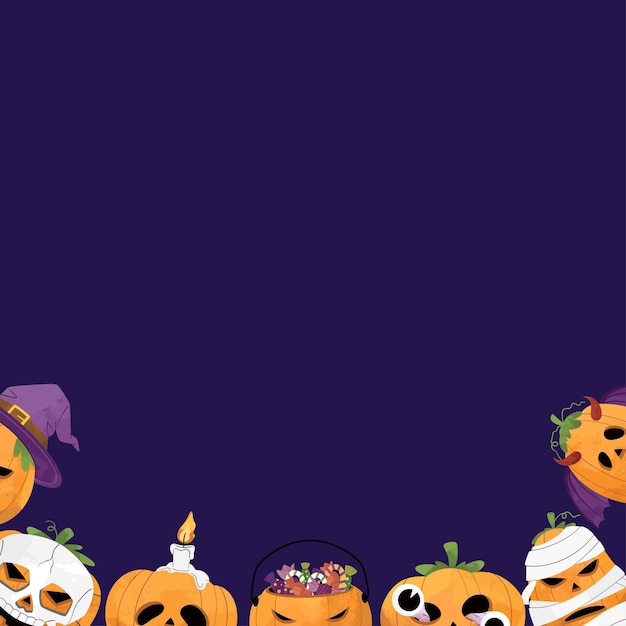 Fundo do quadro de ilustração de abóbora de halloween