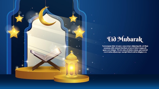 Fundo do ramadã com al quran e lanterna cintilante tempos de oração de luz no mês do ramadã