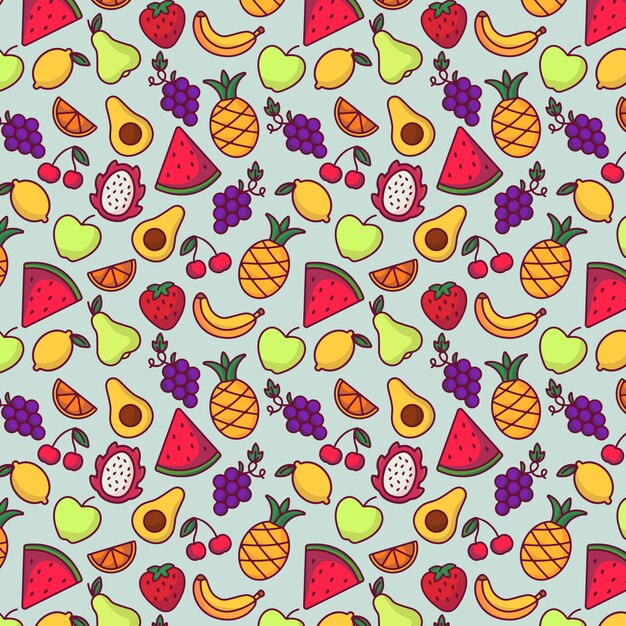 Vetor fundo do teste padrão da fruta