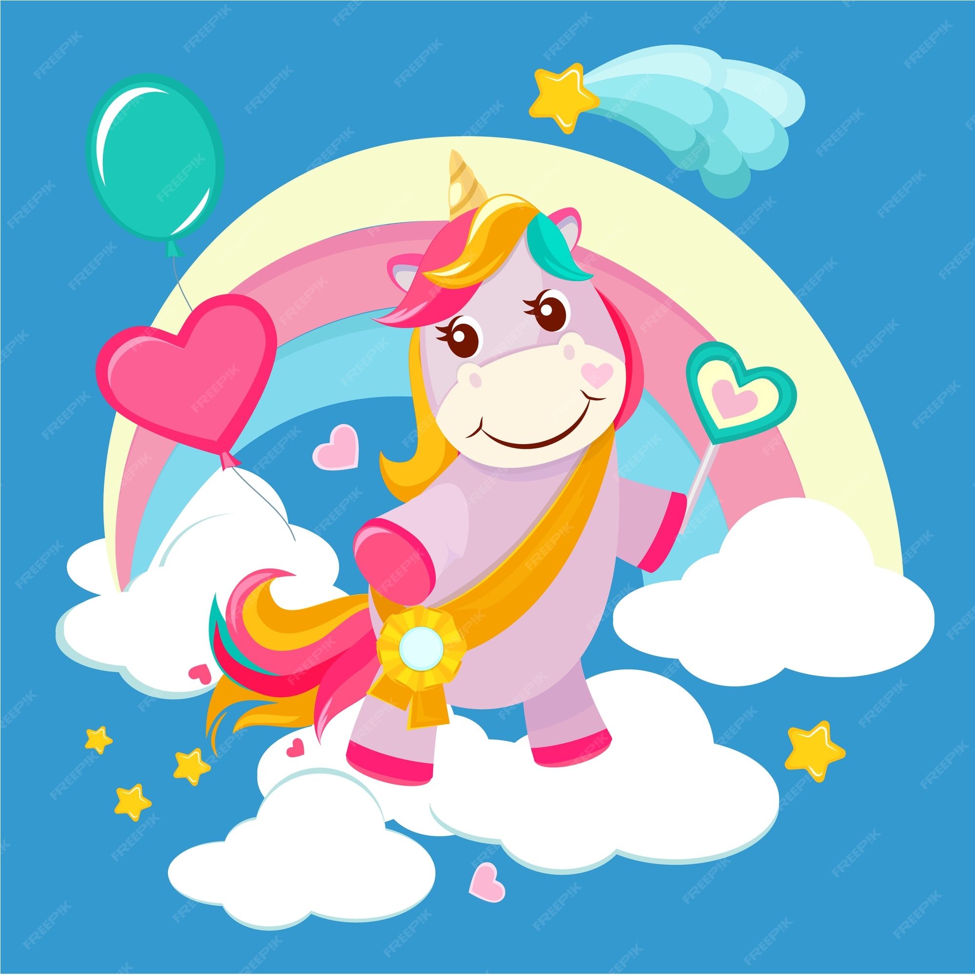 Bonito Unicórnio Desenho Animado Pônei De Fadas Vector De Criança Com Fundo  Doce: Série Fairytale Kawaii Animais Cavalo (bonito Doodles Girly).  Perfeito Para Crianças De Berçário, Cartão, Bebê Chuveiro Menina, Design De