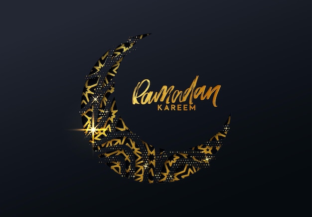 Fundo do vetor do ramadã. texto caligráfico de ramadan kareem. cartão de saudação de design criativo, banner, cartaz. feriado sagrado islâmico tradicional