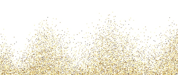 Vetor fundo dourado brilhante pequeno papel de parede de confete espumante textura de pontos dourados frame de fronteira