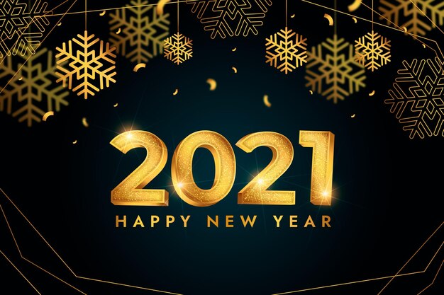 Fundo dourado do ano novo 2021