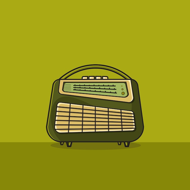 Vetor fundo e vetor de ilustração de rádio antigo