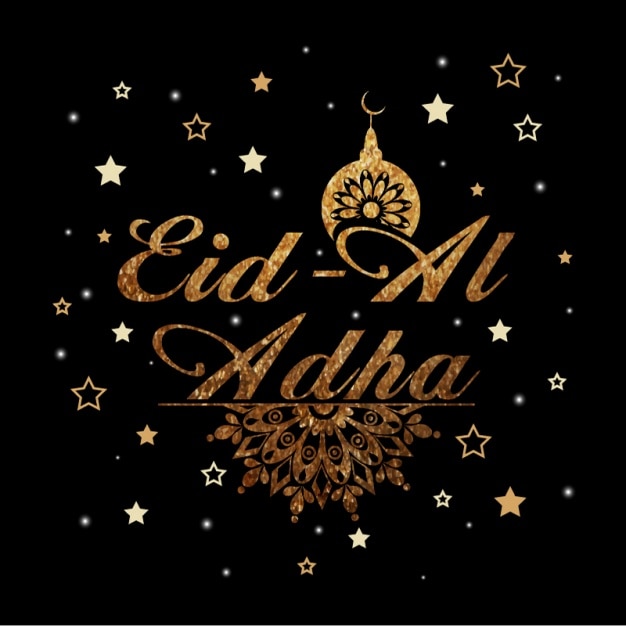 Vetor fundo elegante com estrelas para eid al-adha