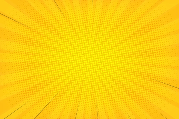 fundo em branco em quadrinhos de arte pop em amarelo