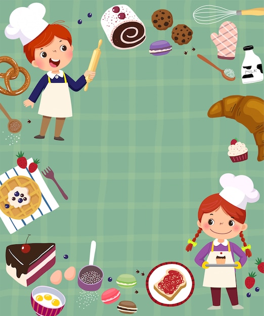 a criança faz um jogo infantil - o cozinheiro prepara a comida. ilustração  em vetor desenho animado isolada 3695260 Vetor no Vecteezy