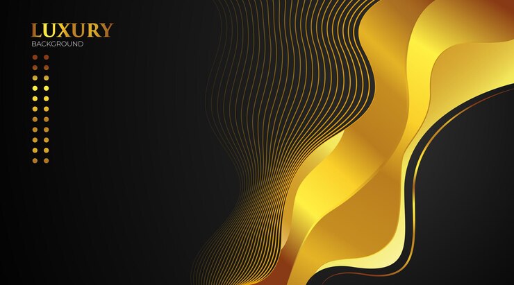 Fundo escuro de luxo com linha ouro